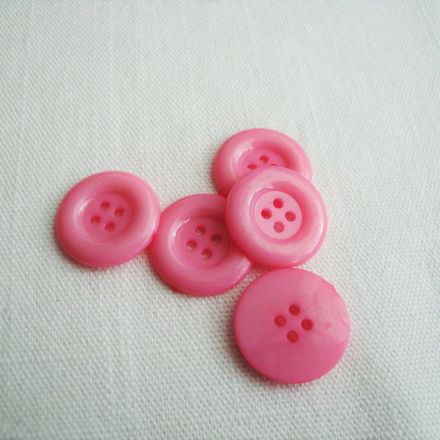 Galanterie: Plastový knoflík 21,6 mm - růžová
