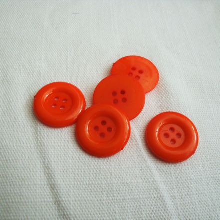 Galanterie: Plastový knoflík 21,6 mm - oranžová