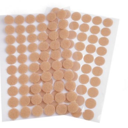 Galanterie: Suchý zip samolepicí kolečka 15 mm - béžová