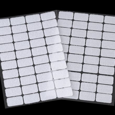 Galanterie: Suchý zip samolepicí obdélníčky 15 x 25 mm - bílá