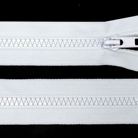 Galanterie: Kostěný zip šíře 5 mm délka 45 cm - bílá