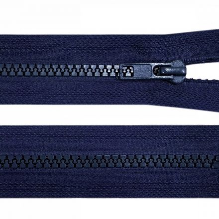 Galanterie: Kostěný zip šíře 5 mm délka 45 cm - tm. modrá