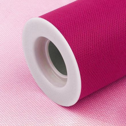 Galanterie: Tyl / stuha šíře 15 cm - ostrá růžová