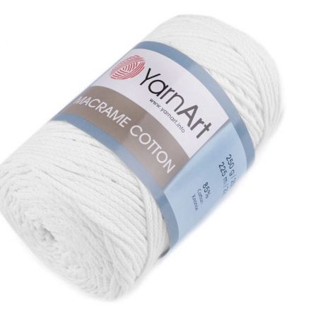 Galanterie: Pletací příze Macrame Cotton 250 g - bílá