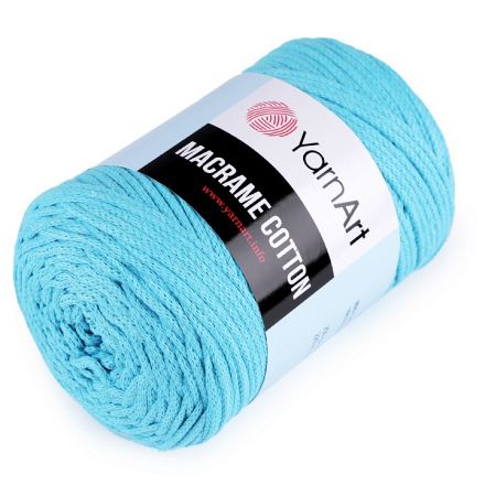 Galanterie: Pletací příze Macrame Cotton 250 g - azurová