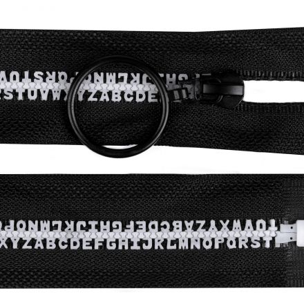 Galanterie: Kostěný zip šíře 5 mm délka 40 cm - černá