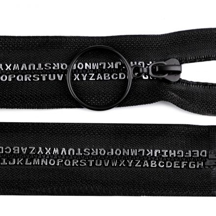 Galanterie: Kostěný zip šíře 5 mm délka 50 cm - černá