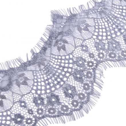 Galanterie: Francouzská krajka šíře 12 cm (3m) - šedá