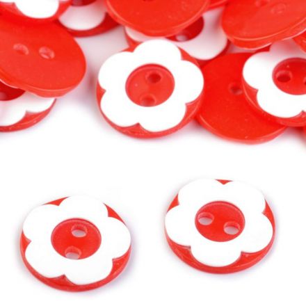 Galanterie: Plastový knoflík 12,7 mm (1ks) - červená