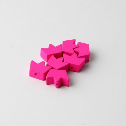 Galanterie: Dřevěné korálky korunka (10ks) - pink