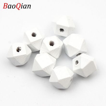 Galanterie: Dřevěné korálky 12x16 mm (10ks) - bílá