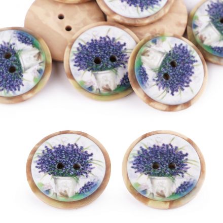 Galanterie: Plastový knoflík 25 mm (1ks) - levandule