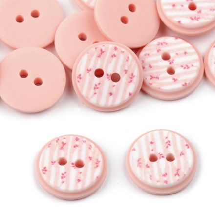 Galanterie: Knoflík plastový 15,4 mm (1ks) - růžová