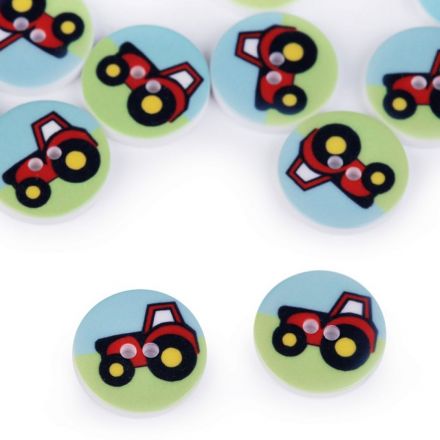 Galanterie: Knoflík plastový 15,4 mm (1ks) - traktor