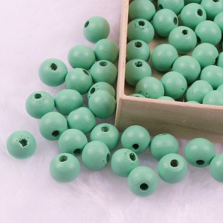 Galanterie: Dřevěné korálky 8 mm (60ks) - mint