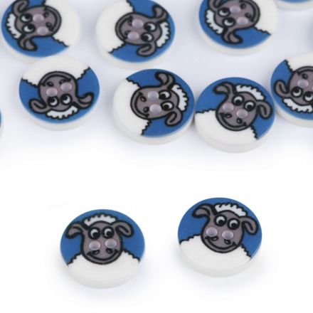 Galanterie: Knoflík plastový 12,8 mm - ovečka
