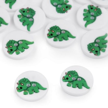 Galanterie: Knoflík plastový 15,4 mm (1ks) - dinosaurus