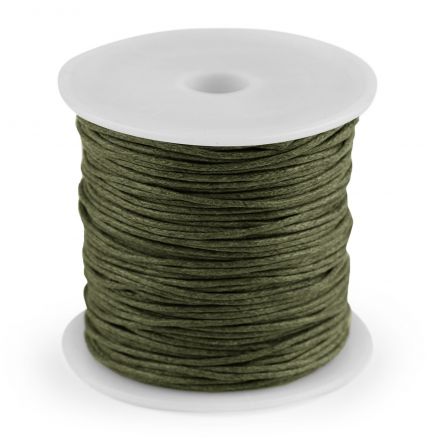 Galanterie: Šňůra bavlněná 1 mm voskovaná - khaki