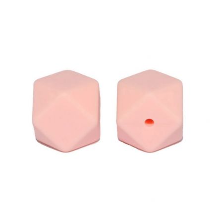 Galanterie: Silkonové korálky 14 x 14 mm (1ks) - růžová
