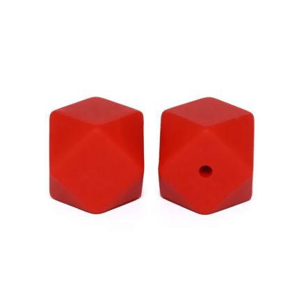 Galanterie: Silikonové korálky 14 x 14 mm (1ks) - červená