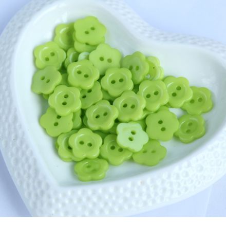 Galanterie: Plastový knoflík 13,5 mm (5ks) - zelená
