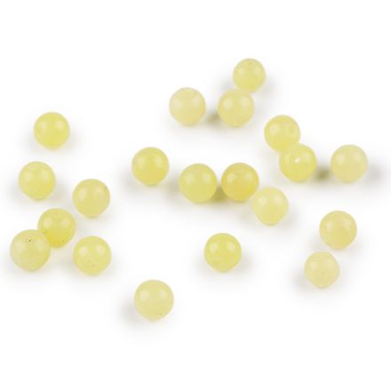Galanterie: Minerální korálky Jadeit 6 mm (10ks) - žlutá