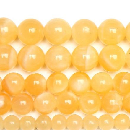 Galanterie: Minerální korálky Jadeit 8 mm (10ks) - žlutá