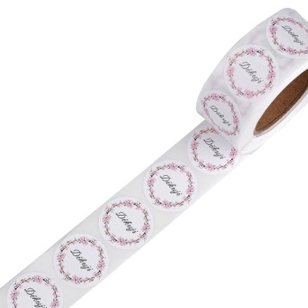 Galanterie: Papírové samolepky 25 mm (50ks) - růžové
