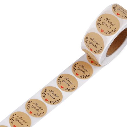 Galanterie: Papírové samolepky 25 mm (50ks) - hnědá