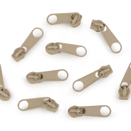 Galanterie: Jezdec ke spirálovým zipům 3 mm (1ks) - béžová