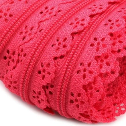 Galanterie: Zip krajkový spirálový šíře 3 mm (1m) - pink