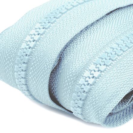 Galanterie: Zip kostěný šíře 5 mm (1m) - světle modrá
