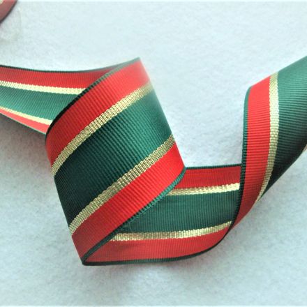 Galanterie: Vánoční stuha s lurexem šíře 40 mm (1m)