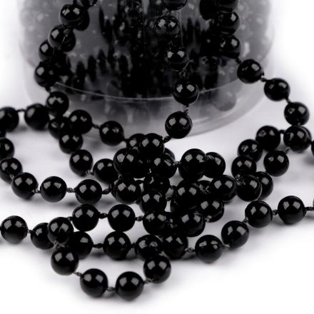Galanterie: Perlový vánoční řetěz 6 mm (1ks) - černá
