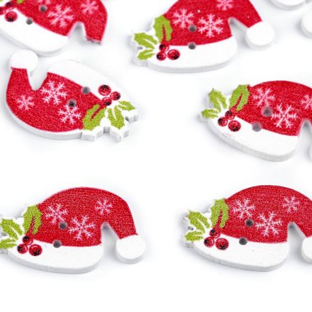 Galanterie: Dekorační vánoční knoflík (1ks) - Santa