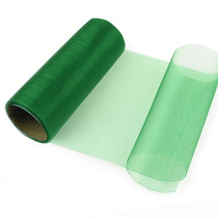 Galanterie: Organza / stuha šíře 14,5 cm (1m) - zelená