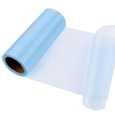 Galanterie: Organza / stuha šíře 14,5 cm (1m) - světle modrá