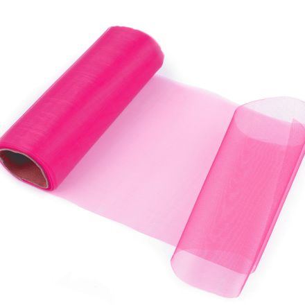 Galanterie: Organza / stuha šíře 14,5 cm (1m) - růžová ostrá