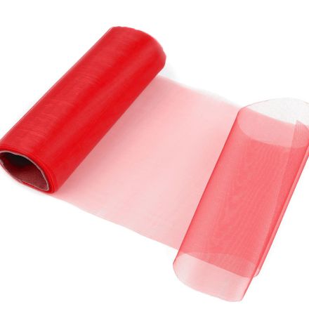 Galanterie: Organza / stuha šíře 14,5 cm (1m) - červená