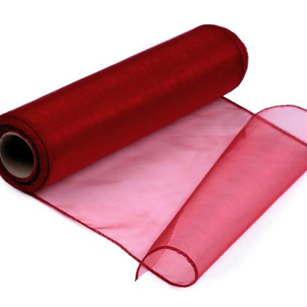 Galanterie: Organza šíře 21 cm (1m) - bordó