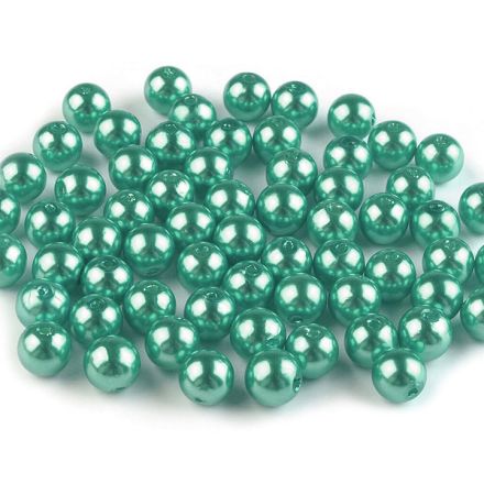 Galanterie: Plastové voskové korálky 8 mm (40ks) - mint