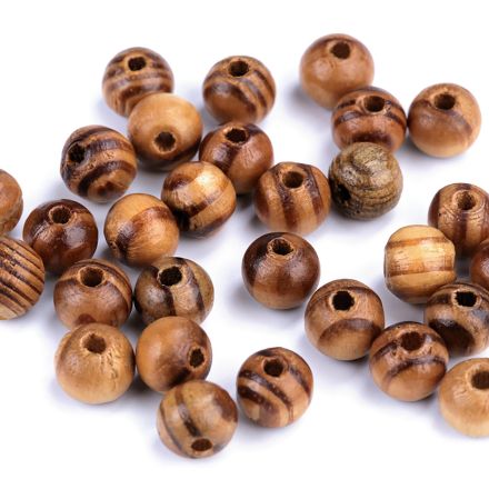 Galanterie: Dřevěné korálky Strip 8 mm (10g)