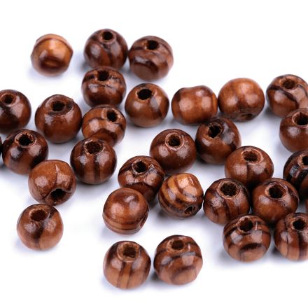 Galanterie: Dřevěné korálky Strip 8 mm (10g)