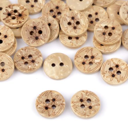 Galanterie: Knoflík kokos 12,5 mm (1ks)