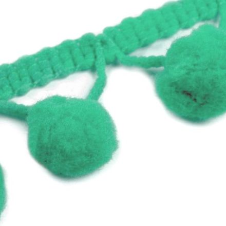 Galanterie: Prýmek s bambulkami šíře 20 mm (1m) - mint