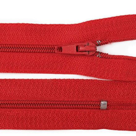 Galanterie: Spirálový zip délka 20 cm nedělitelný - červená