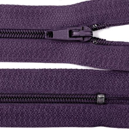 Galanterie: Spirálový zip délka 20 cm nedělitelný - fialová tmavá