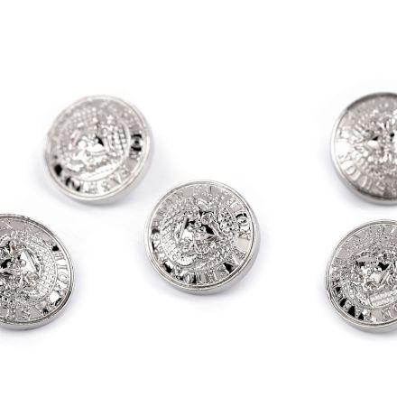 Galanterie: Kovový knoflík 15 mm (1ks) - nikl