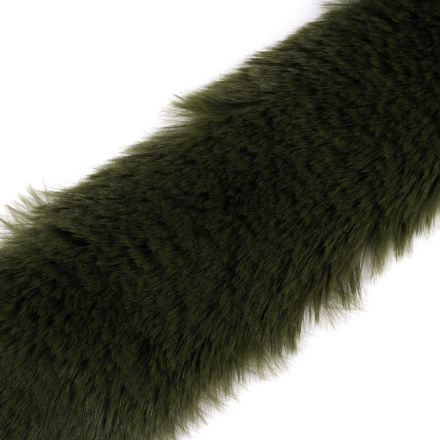 Galanterie: Oděvní dekorační kožešina šíře 5 cm - olivová