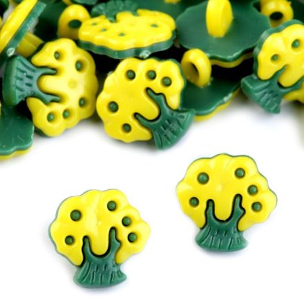 Galanterie: Plastový knoflík 13x13,5 mm (1ks) - žlutá